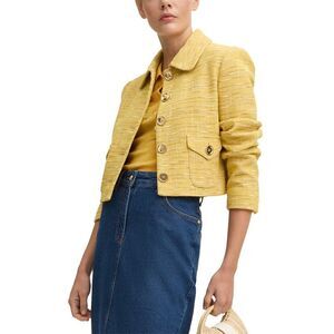 Lk Bennett Womens  Varley Tweed Jacket, Yellow